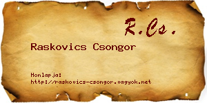 Raskovics Csongor névjegykártya